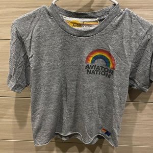 Aviator Nation boyfriend t shirt size small with rainbow